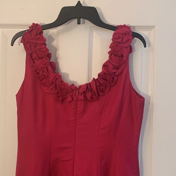 JESSICA HOWARD SLEEVELESS DRESS FIT AND FLARE WITH FABRIC FLOWERS AT SCOOP NECK - Picture 5 of 12